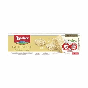 לואקר פטיסרי קוקוס לבן (Loacker Patisserie White Coconut) – אריזת 100 גרם. לואקר פטיסרי קוקוס לבן (Loacker Patisserie White Coconut) – אריזת 100 גרם.