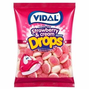 נשיקות/טיפות גומי מסוכרות בטעם תות ושמנת (Strawberry & Cream Drops) | 500 גרם נשיקות/טיפות גומי מסוכרות בטעם תות ושמנת (Strawberry & Cream Drops) | 500 גרם