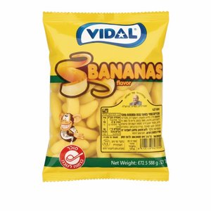 גומי בננות מצופות סוכר (Vidal Bananas) – מארז 500 גרם גומי בננות מצופות סוכר (Vidal Bananas) – מארז 500 גרם