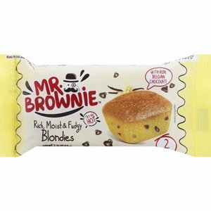 מיסטר בראוני (Mr. Brownie) – זוג עוגות בראוניז אישיות עם שבבי שוקולדצ'יפס בלגי. 50 גרם מיסטר בראוני (Mr. Brownie) – זוג עוגות בראוניז אישיות עם שבבי שוקולדצ'יפס בלגי. 50 גרם