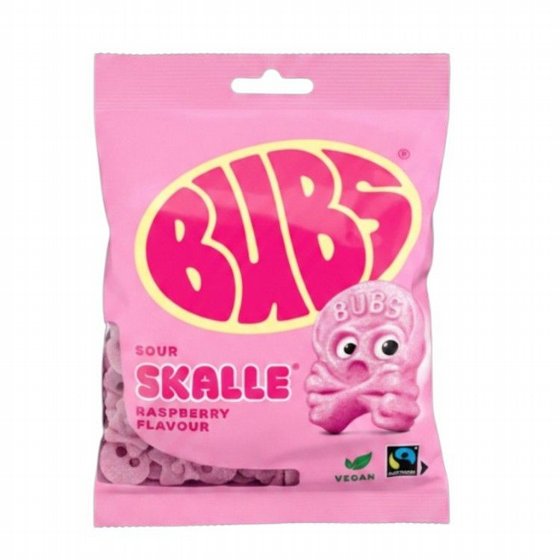 ���� ����� 90 ��� ������� ��� ���� ���� �������� ������ ���� ��� (BUBS Sour Skalle Raspberry)