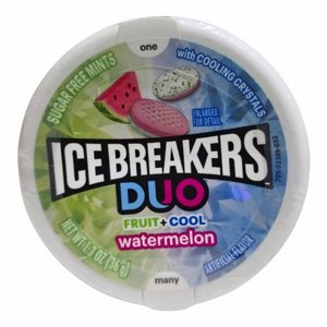 אייסברייקר Ice Breakers Duo – אבטיח וקריסטלי רעננות 36גרם ללא סוכר אייסברייקר Ice Breakers Duo – אבטיח וקריסטלי רעננות 36גרם ללא סוכר